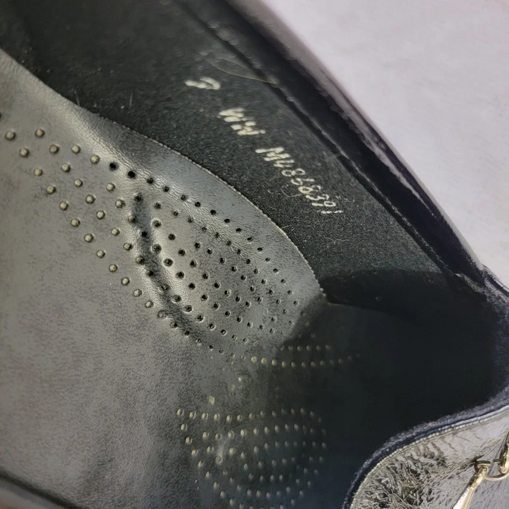 SAS Metro Comfort Bit Loafers Black Patent Leather Size 9 WW Mocassins‎ EUC